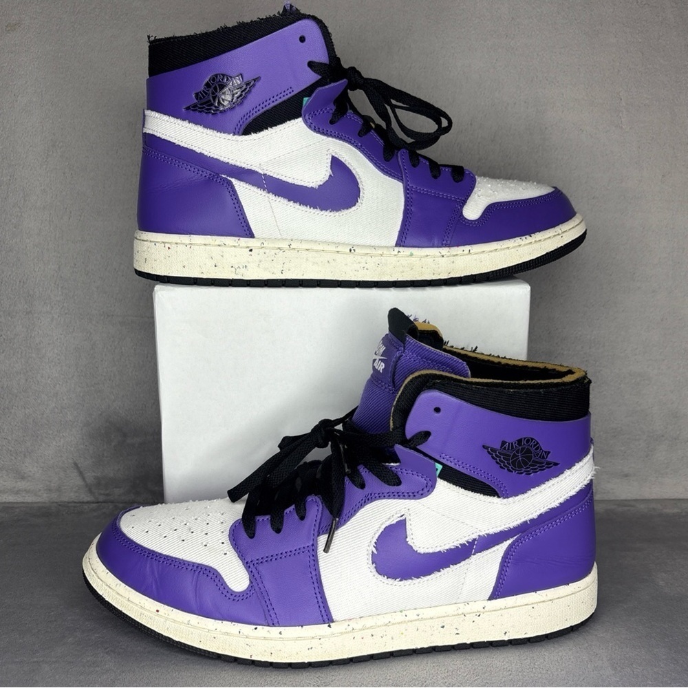 Nike Air Jordan 1 High Zoom Purple White Size 13 CT0978-501 Mens